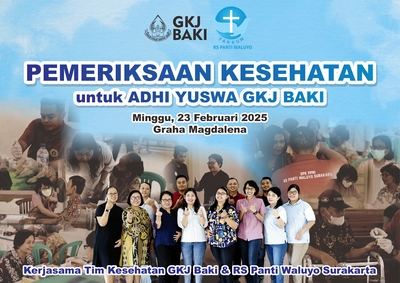 Komisi Diakonia, kegiatan, Pemeriksaan Kesehatan Adi Yuswo Kerjasama Tim Kesehatan dan RS Panti Waluyo Surakarta, gereja kristen jawa, gkj, gkj baki, gereja kristen jawa baki, baki, sukoharjo, gkj klasis sukoharjo, klasis sukoharjo, klasis, sinode gkj, sinode 